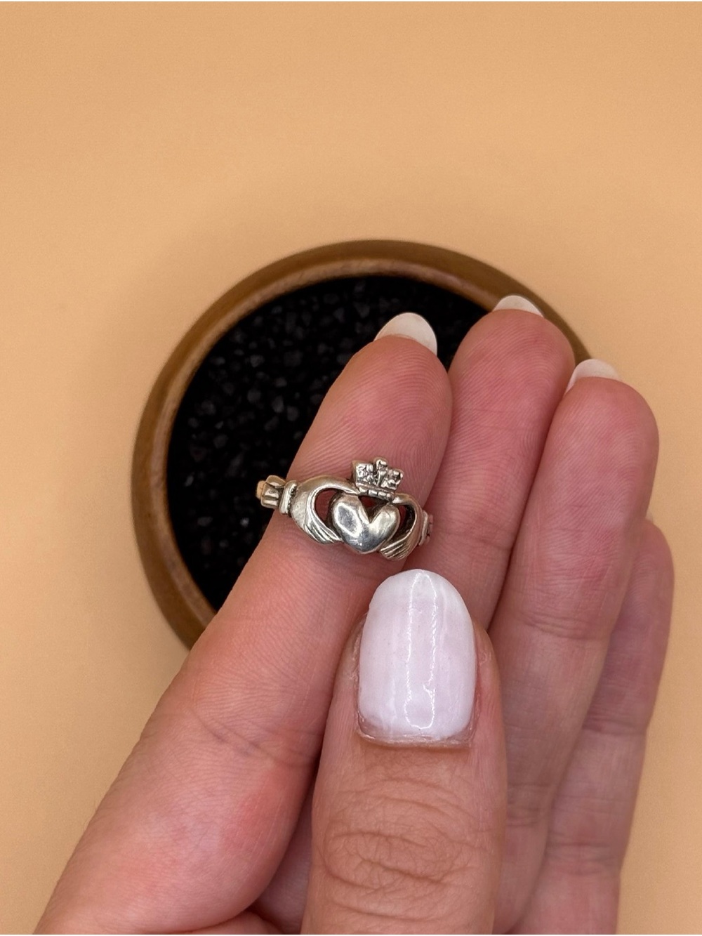 Sterling Silver Claddagh Ring - Silver Heart Crown SZ 6
